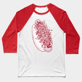 Foodle Hotdog by Lei Melendres Baseball T-Shirt